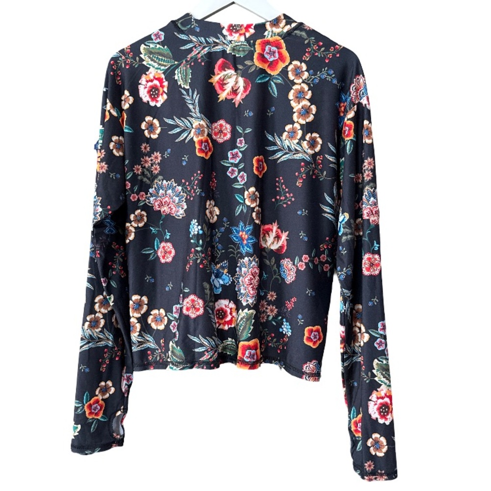Johnny Was Ardell Mock Neck Step Hem Tee - Picture 2 of 6